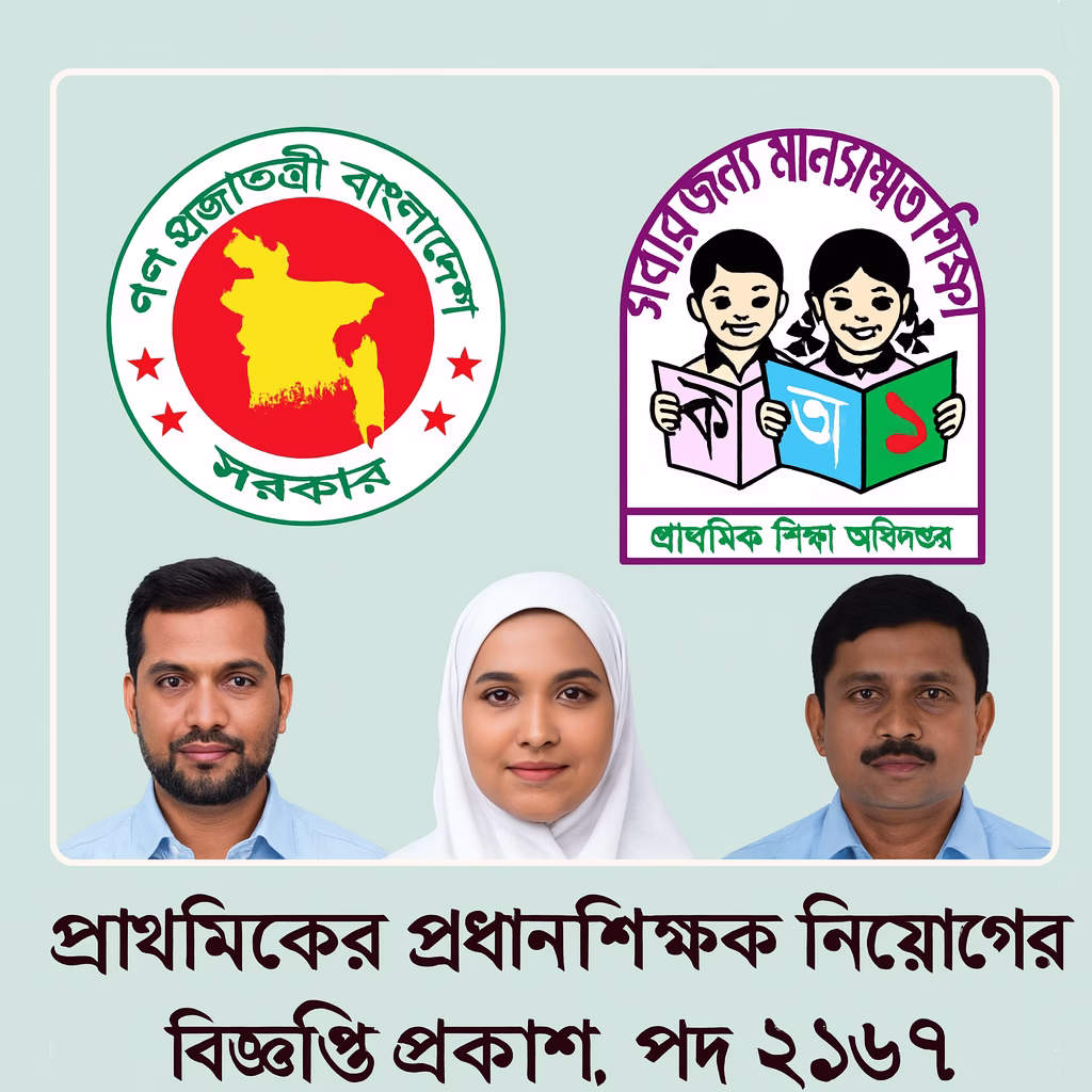 ২১৬৯ পদে প্রধান শিক্ষক নিয়োগে